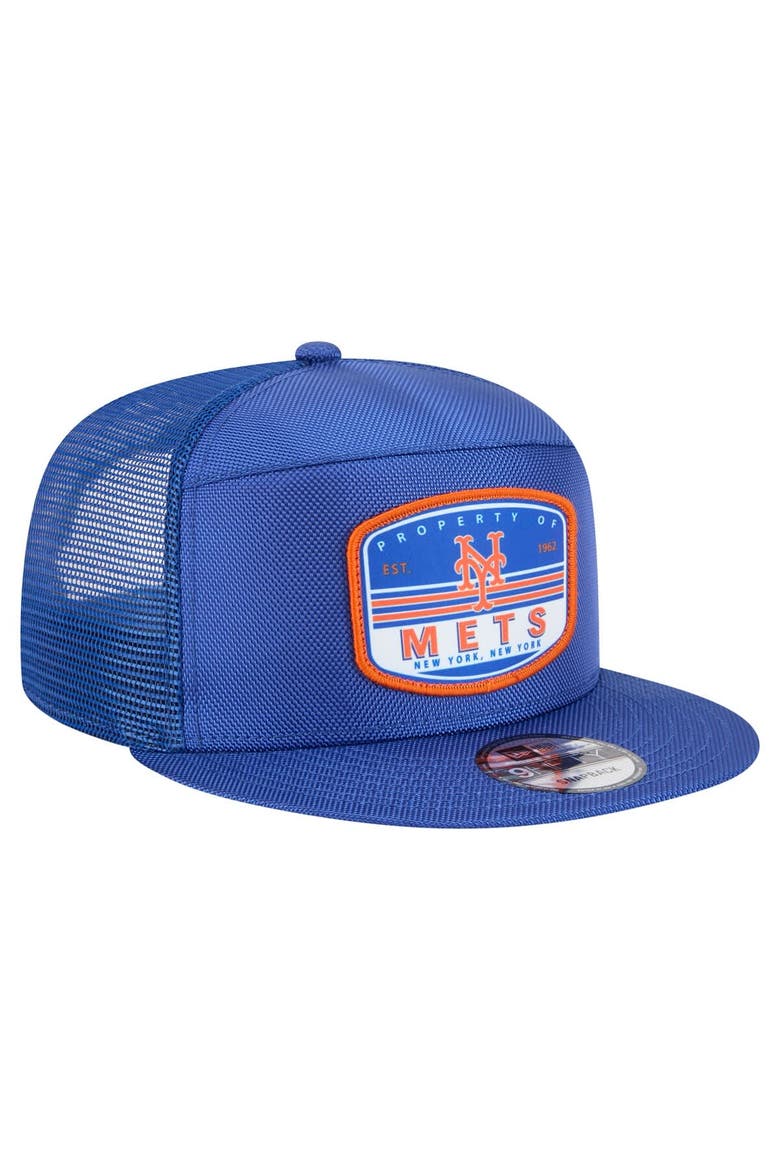 Men's New Era  Royal New York Mets Split Panel 9FIFTY Trucker Snapback, Alternate, color, Royal