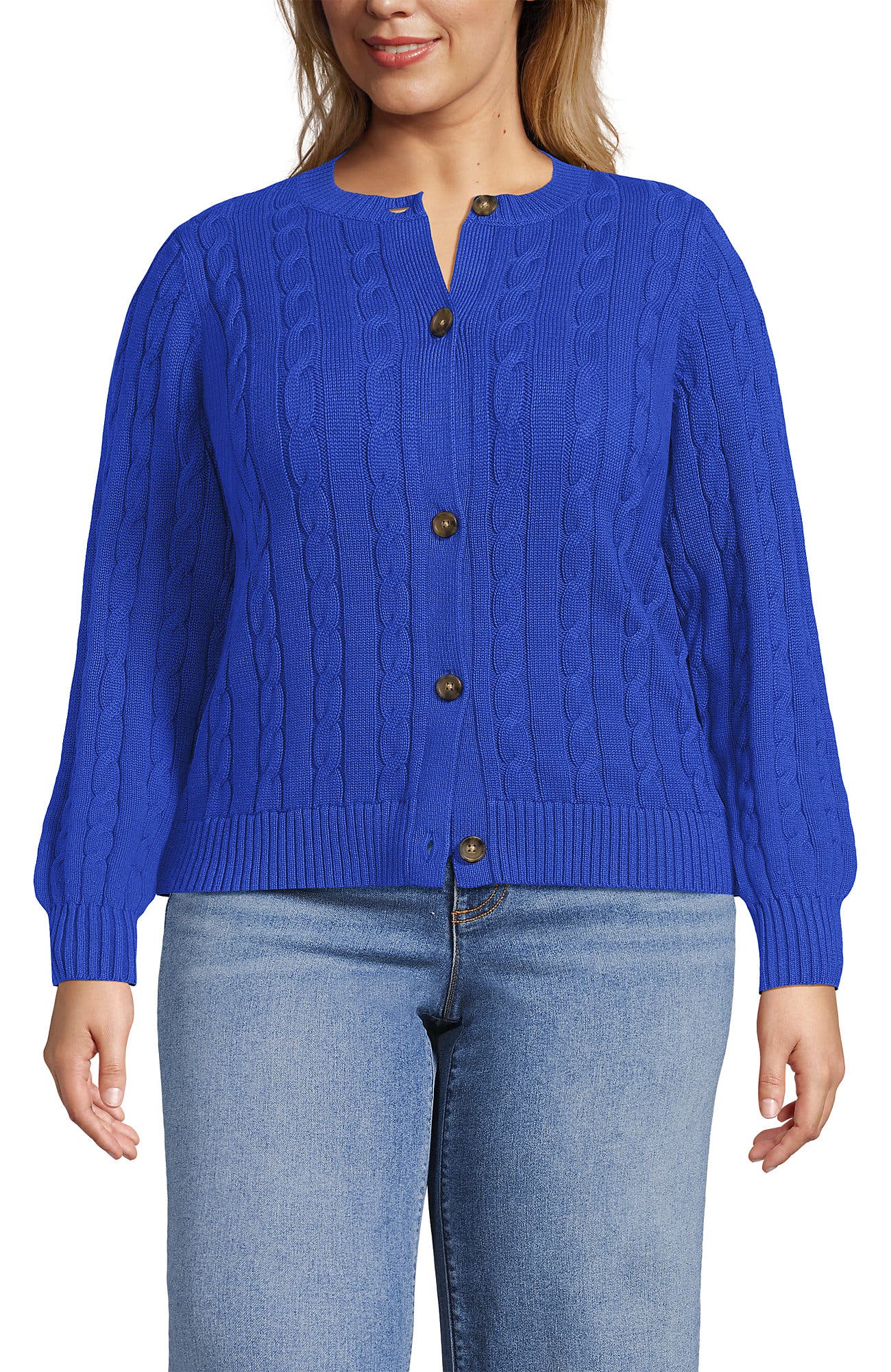 Drifter Classic Cable Crew Neck Cardigan Sweater - image 5