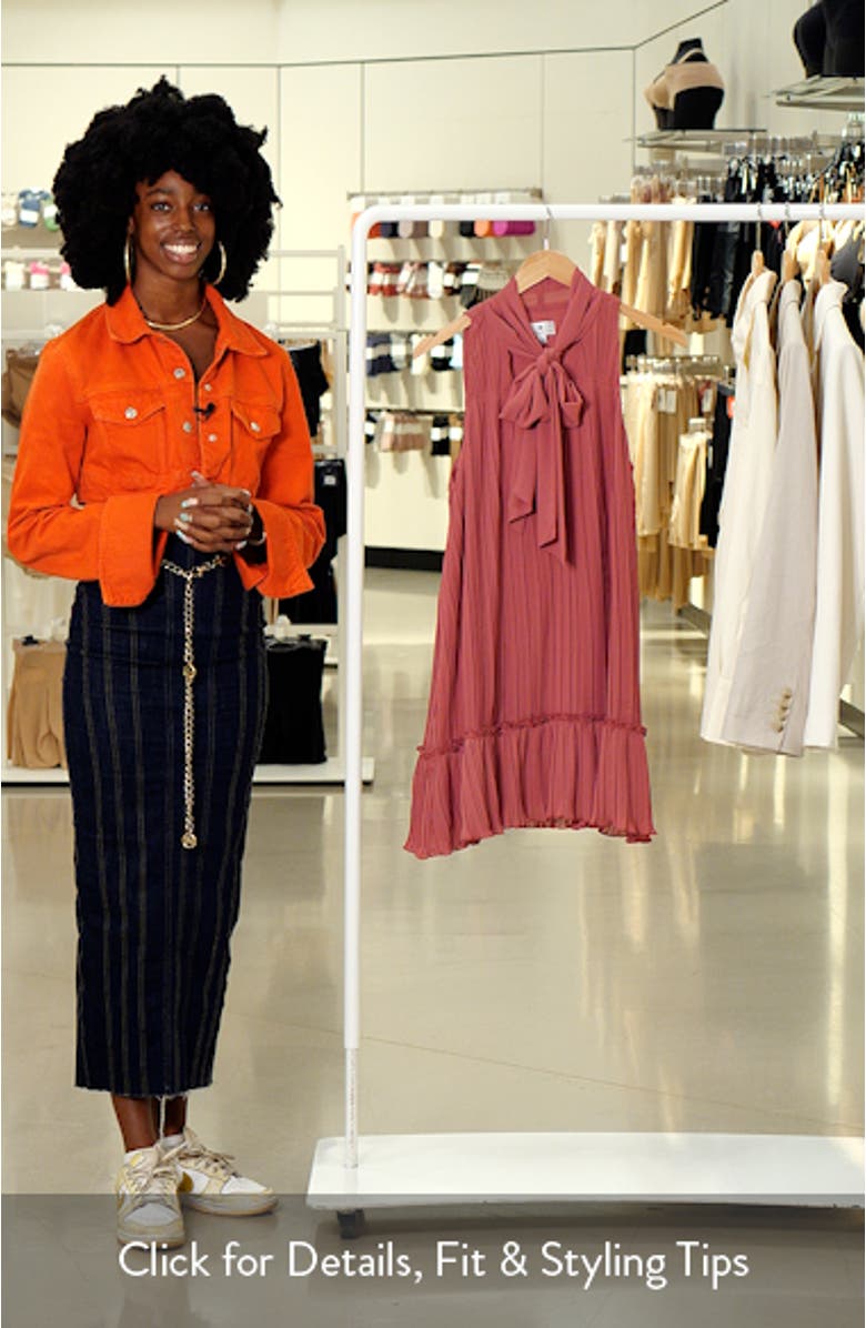 Pleated Sleeveless Chiffon Minidress, sales video thumbnail