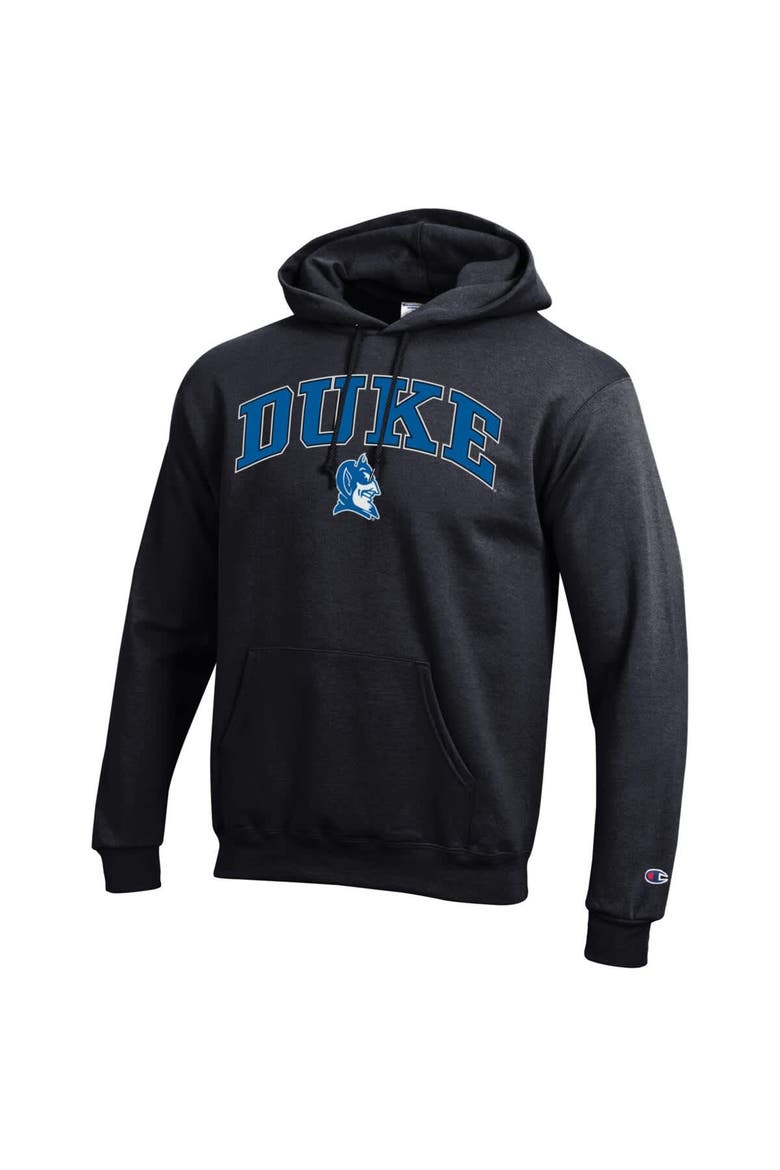 Men's Champion  Black Duke Blue Devils Arched Logo Fleece Pullover Hoodie, Alternate, color, Black