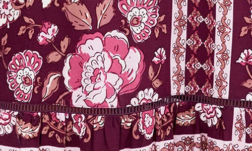 City Chic Trinity Print Long Sleeve Maxi Dress In Multi