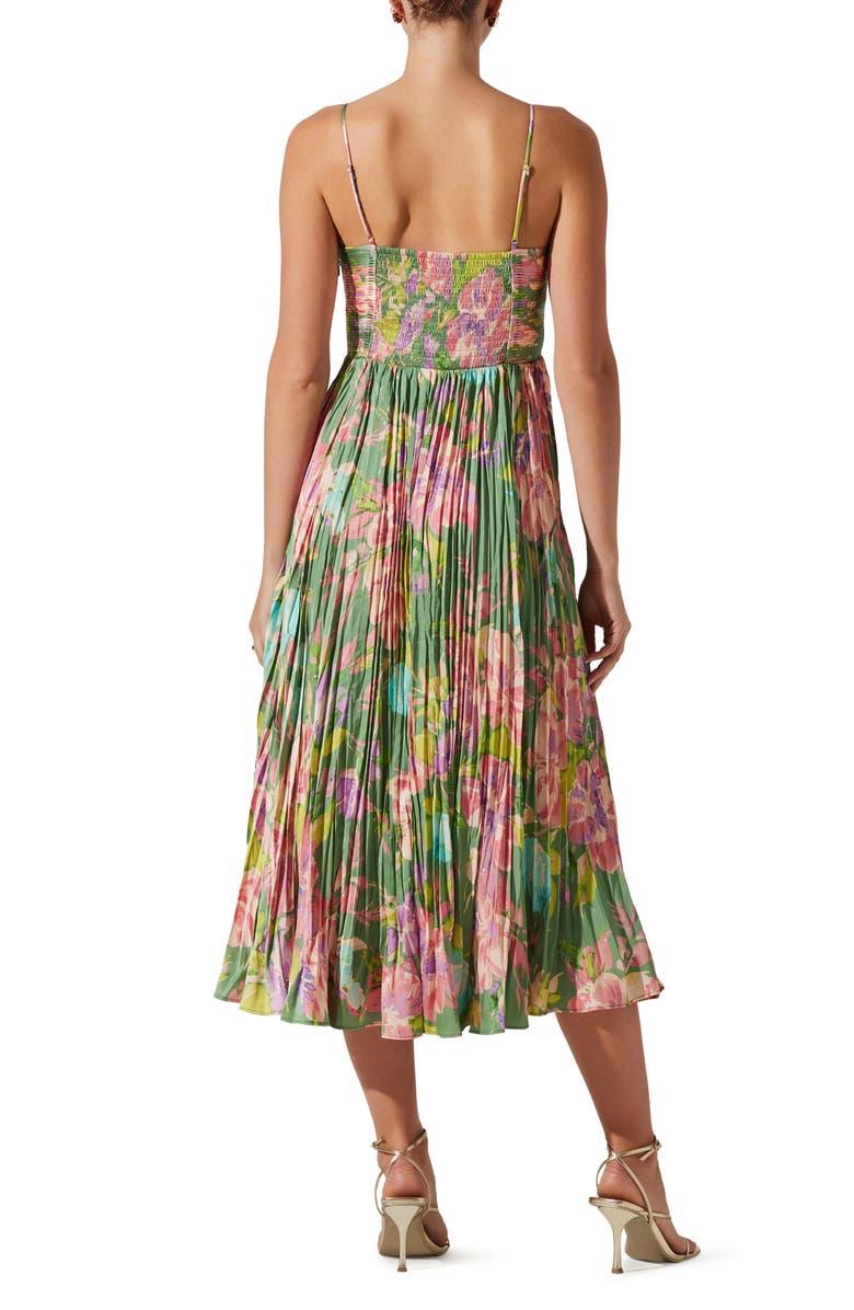 ASTR the Label Maeve Midi Dress, Alternate, color, Green Pink Floral