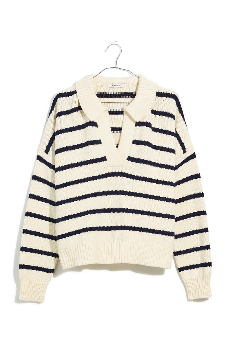 Madewell Dedham Stripe Polo Sweater, Alternate, color, 