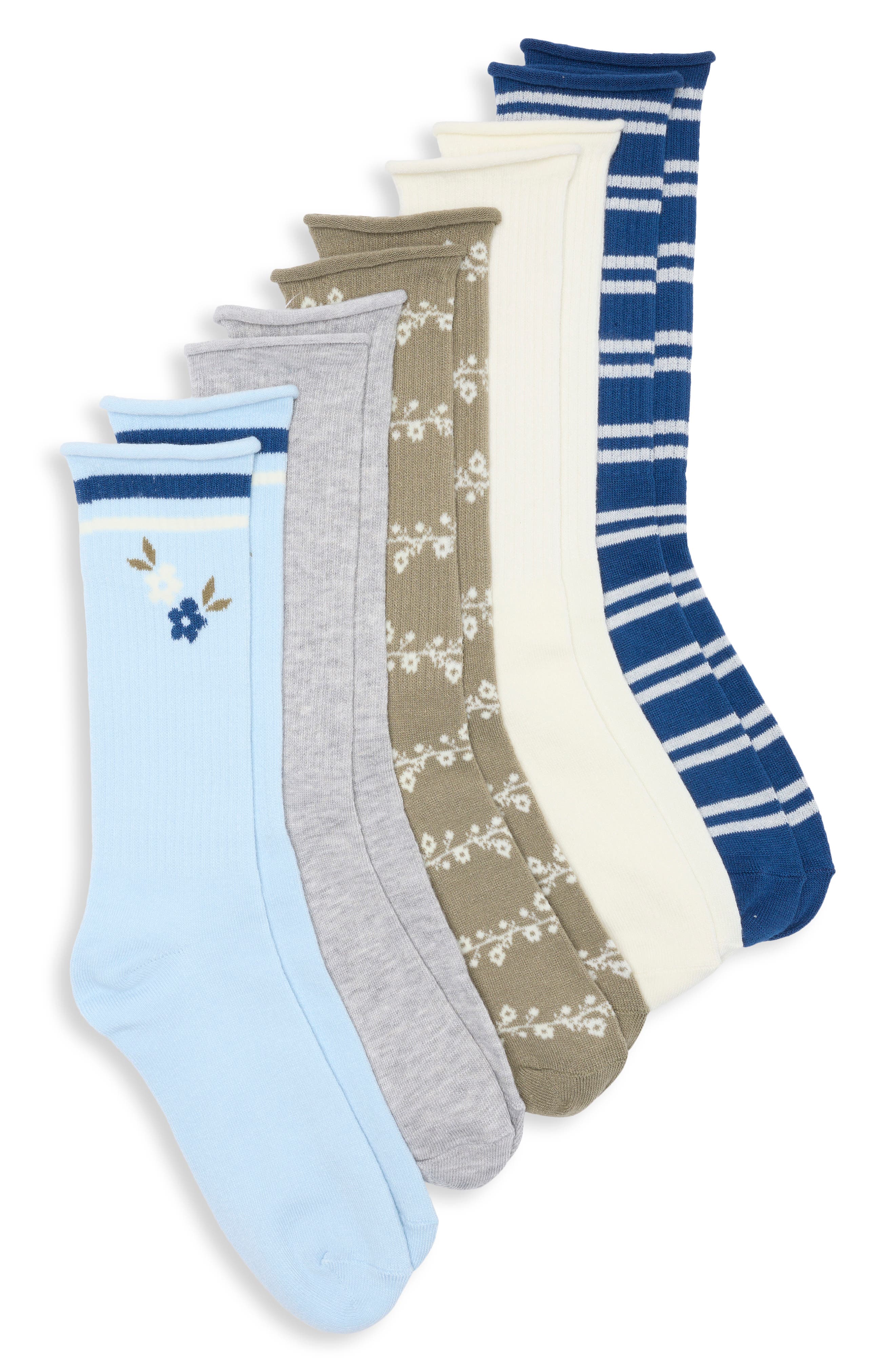 Roll Top 5-Pack Assorted Crew Socks