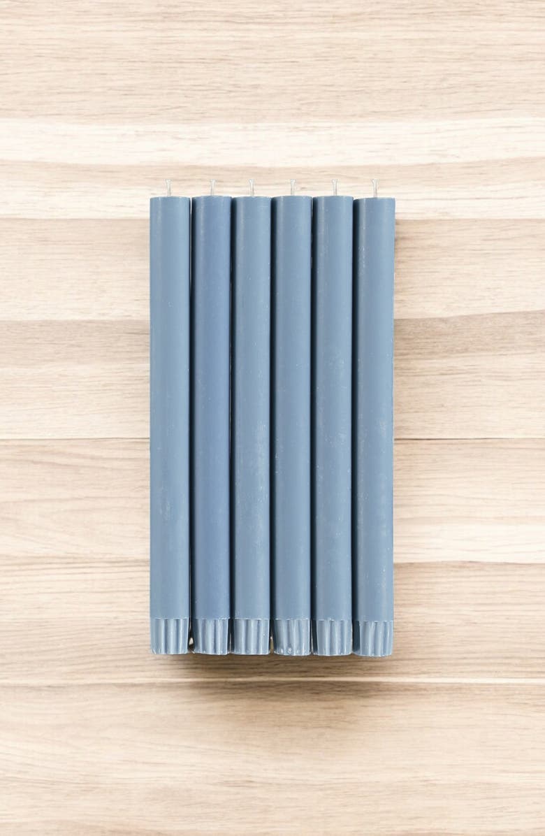 BRITISH COLOUR STANDARD Set of 6 Blue Pompadour Candles, Alternate, color, Blue