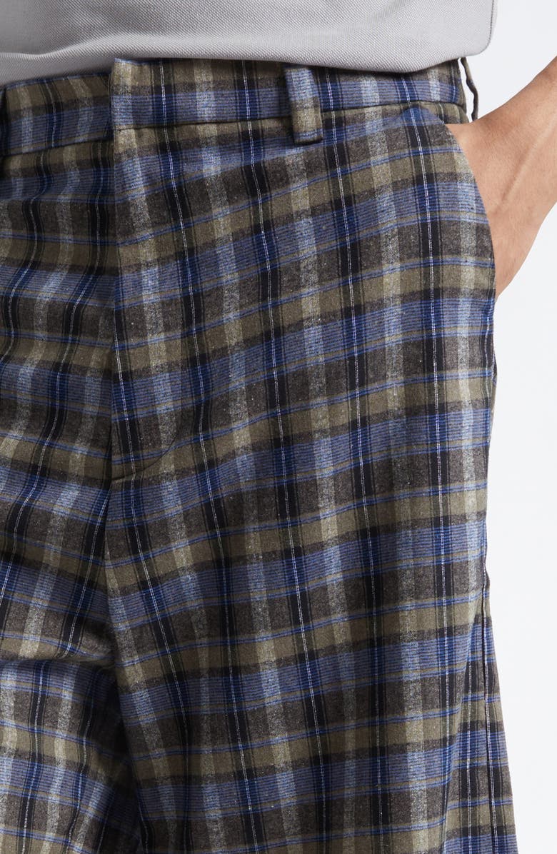 ERL Gender Inclusive Check Cotton Blend Shorts, Alternate, color, Grey Check