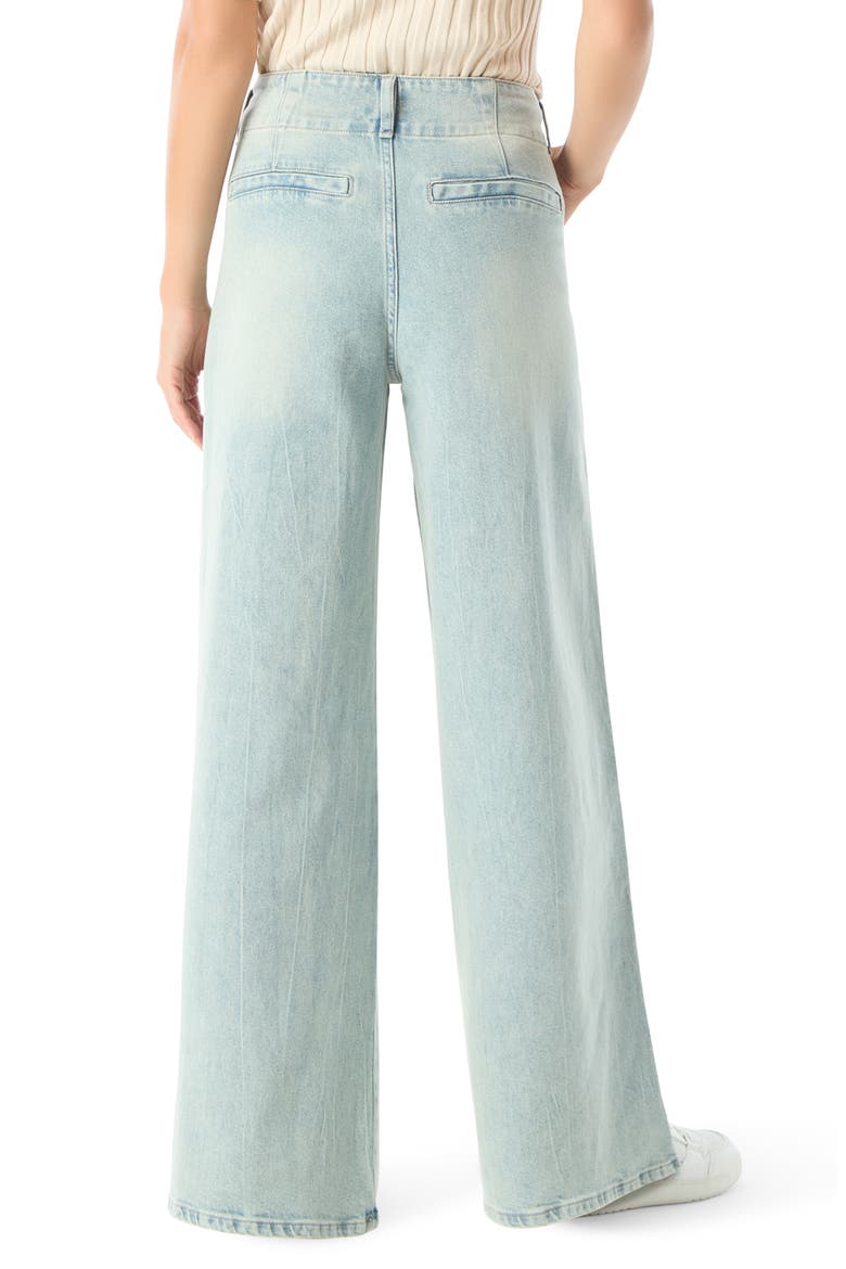 Posey Pleated Wide Leg Jeans, Alternate, color, ARTIC
