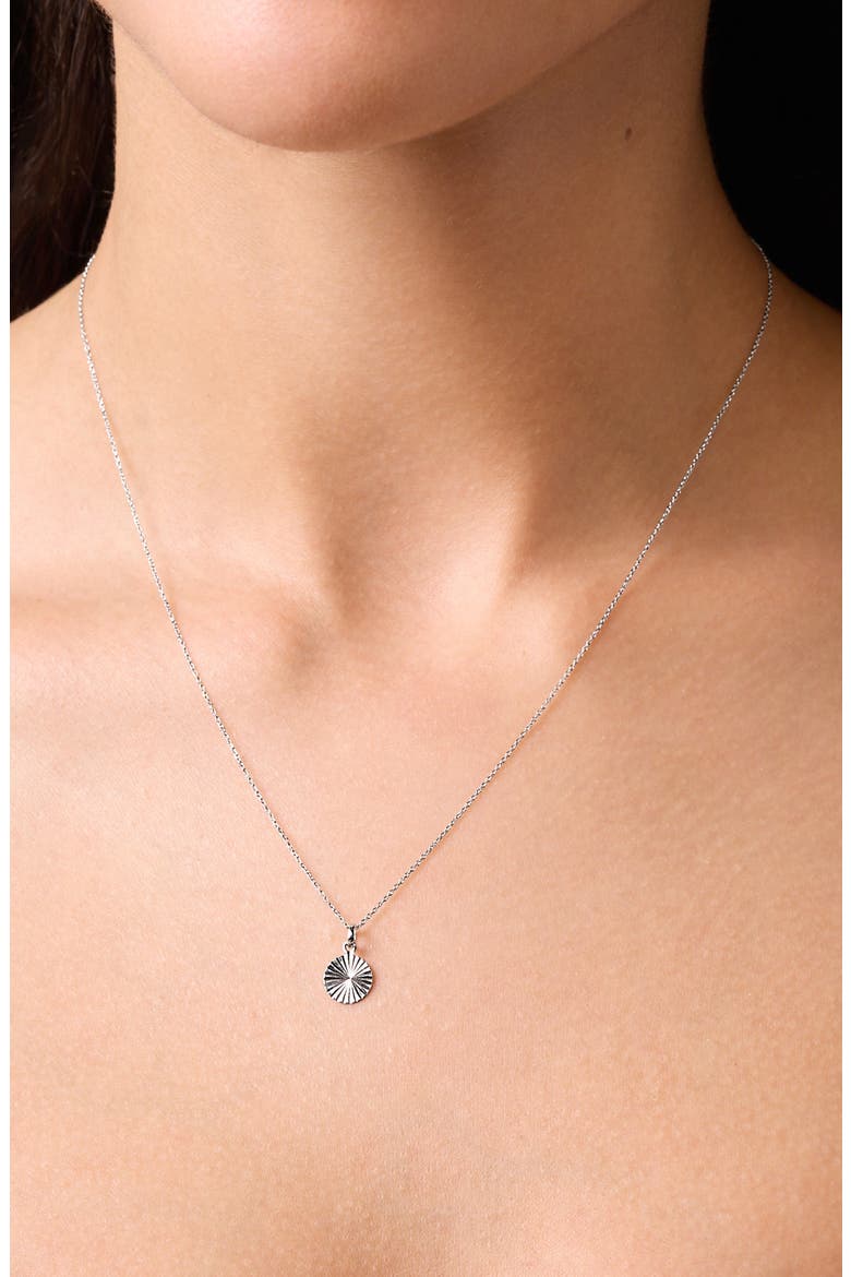 14K Gold Fluted Disc Pendant Necklace, Alternate, color, 14K WHITE GOLD