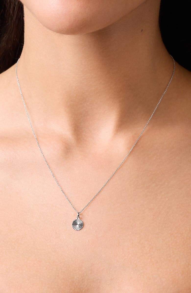 Bony Levy 14K Gold Fluted Disc Pendant Necklace, Alternate, color, 14K White Gold