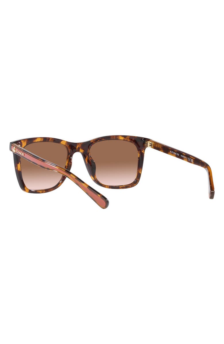 COACH 51mm Gradient Square Sunglasses, Alternate, color, Dk Tort