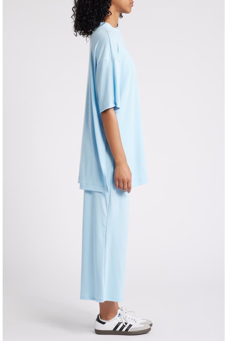 Lex Oversize Rib Top & Pants Set, Alternate, color, LIGHT BLUE