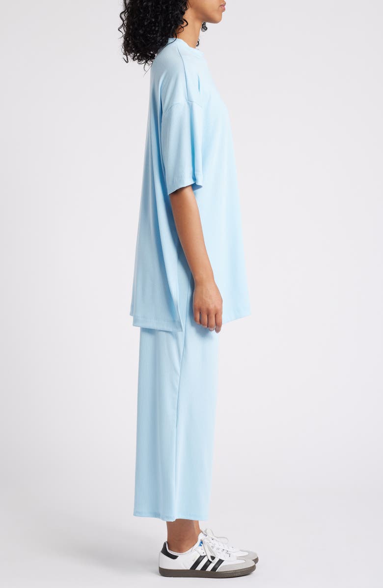 Dressed in Lala Lex Oversize Rib Top & Pants Set, Alternate, color, Light Blue