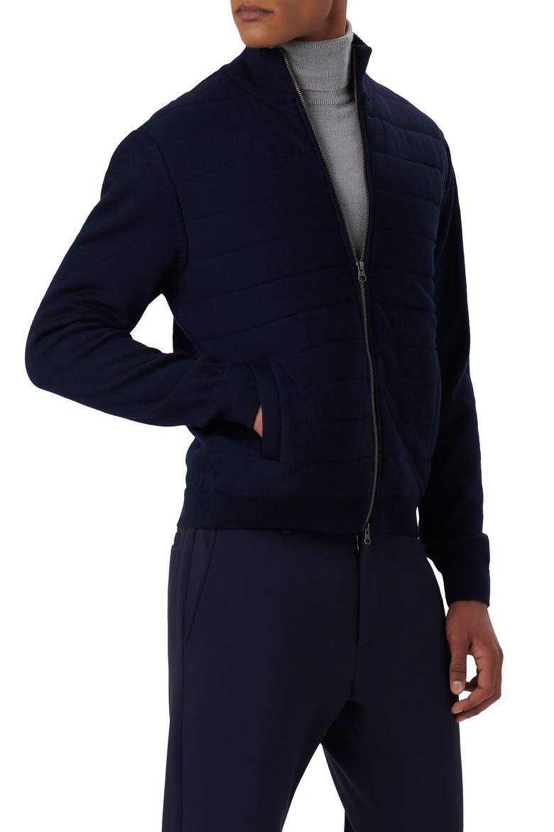 Mock Neck Zip Sweater, Alternate, color, NAVY