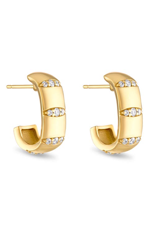Veda Squared Diamond Hoop Earrings