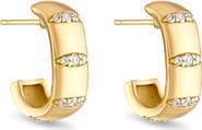 Pamela Zamore Veda Squared Diamond Hoop Earrings