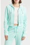 Bling Crop Recycled Polyester Blend Velour Hoodie