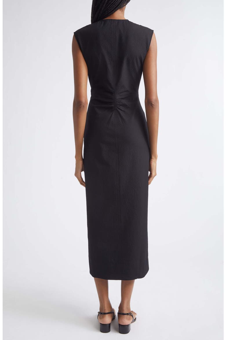 Marisabel Bead Cutout Detail Stretch Cotton Dress, Alternate, color, BLACK