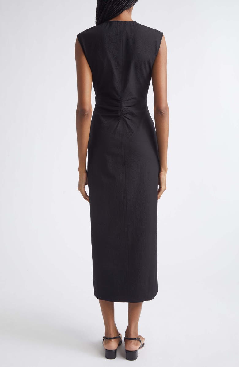 Veronica Beard Marisabel Bead Cutout Detail Stretch Cotton Dress, Alternate, color, Black