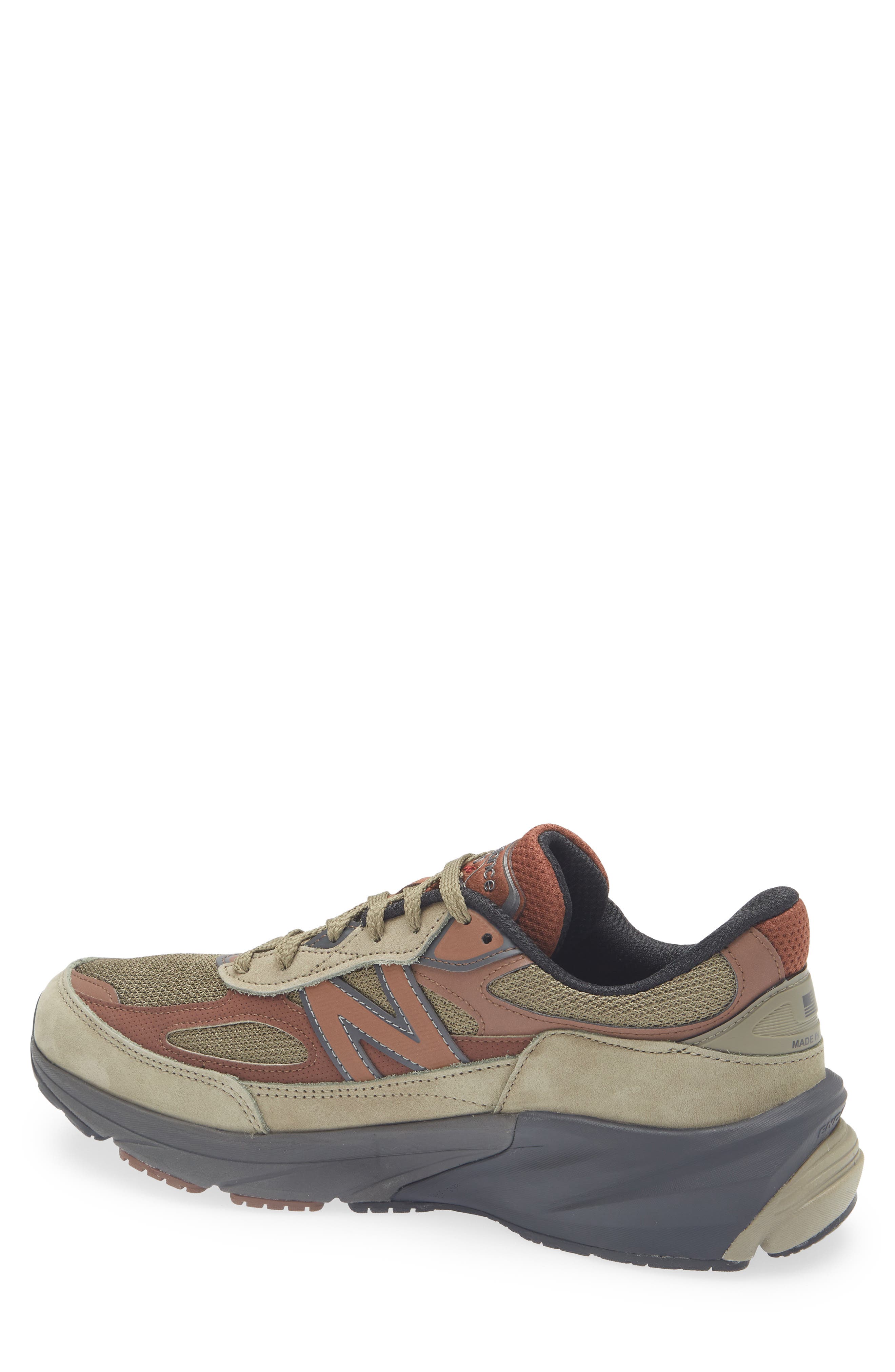 New Balance Made in USA 990 v6 Running Shoe, Alternate, color, Dark Camo/ Rich Oak