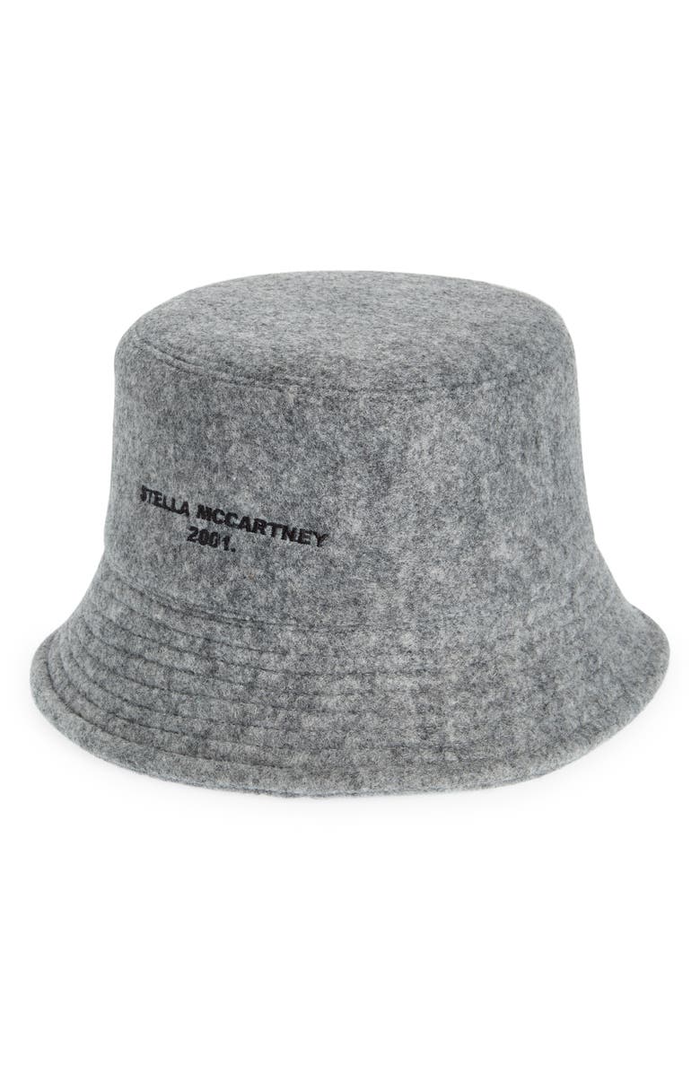 Stella McCartney 2001 Embroidered Logo Eco Felt Bucket Hat, Main, color,