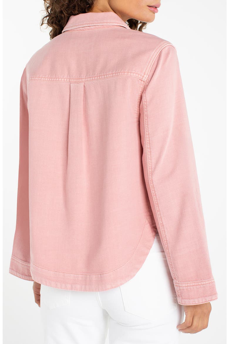 High/Low Denim Shacket, Alternate, color, MISTY BLUSH