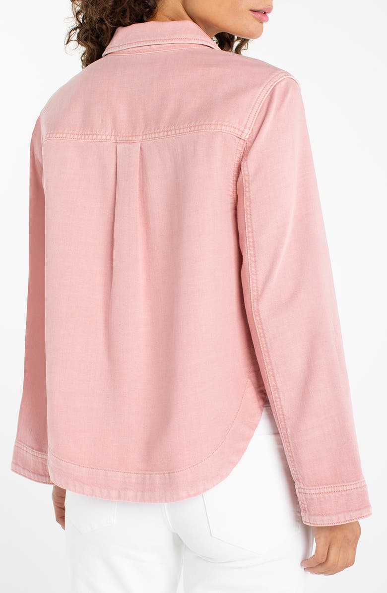 Liverpool Los Angeles High/Low Denim Shacket, Alternate, color, Misty Blush