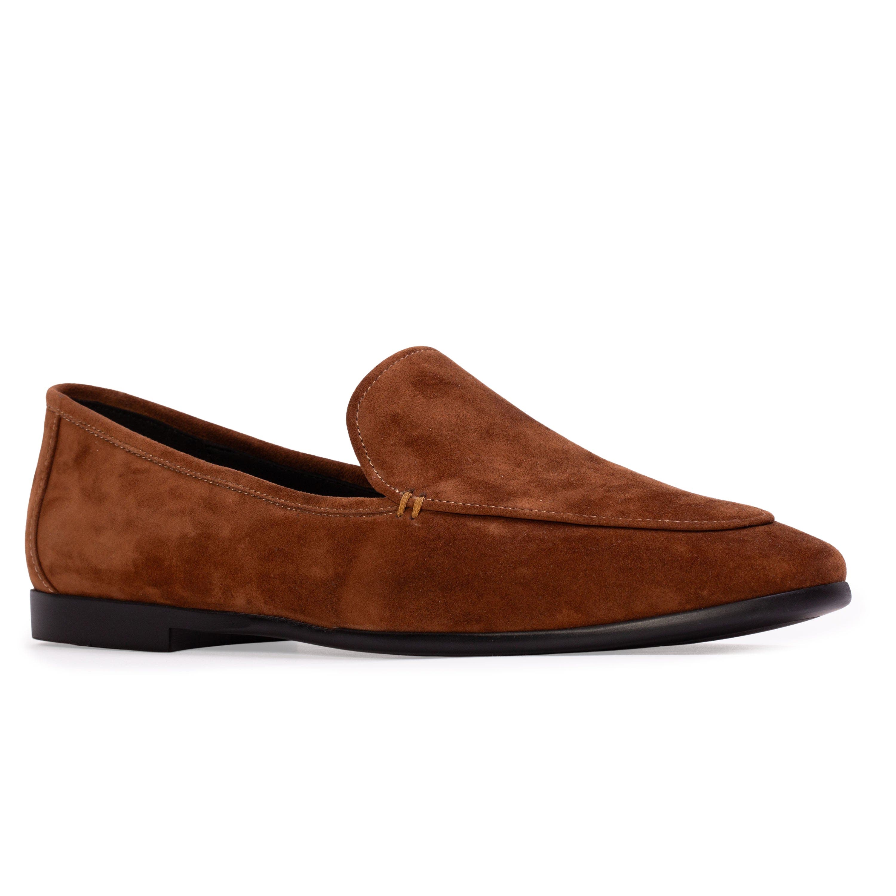 Allie Suede Loafer, Alternate, color, Tobacco Suede