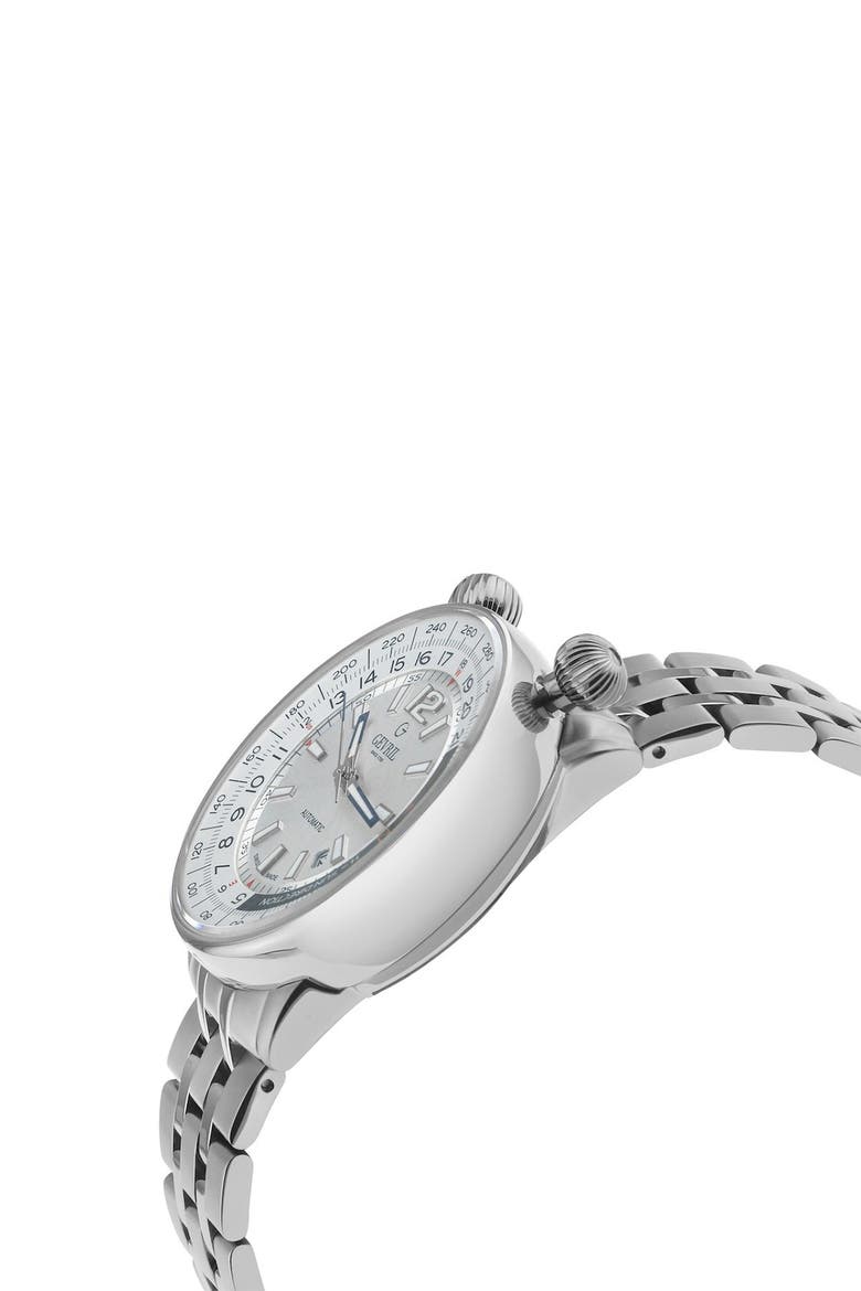 Men's Wallabout Compass Bezel Bracelet Watch, 44mm, Alternate, color, SILVER