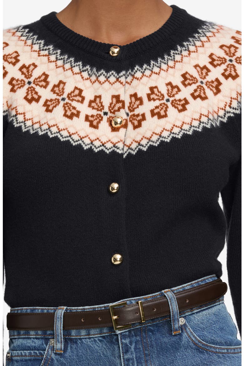 The Fair Isle Cashmere Cardigan, Alternate, color, NAVY