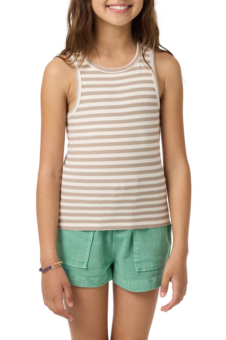 Kids' Lonnie Rib Stripe Tank, Main, color, TOBACCO