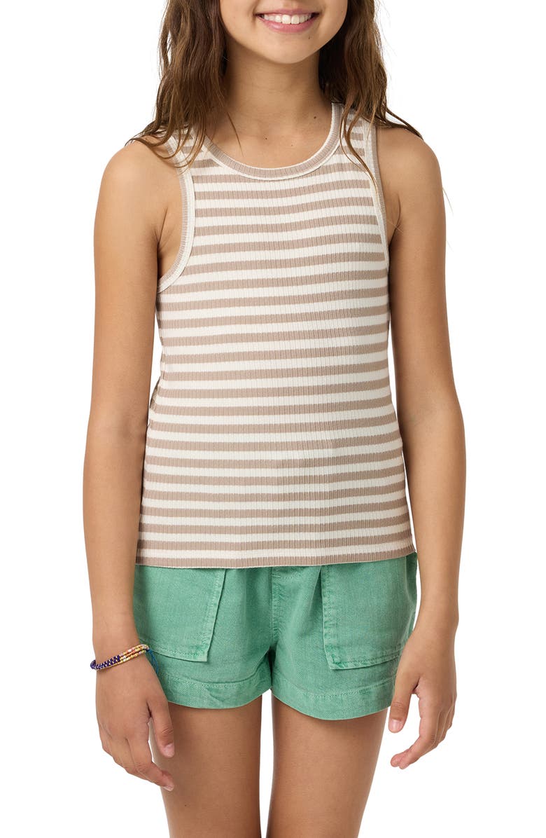 O'Neill Kids' Lonnie Rib Stripe Tank, Main, color, Tobacco