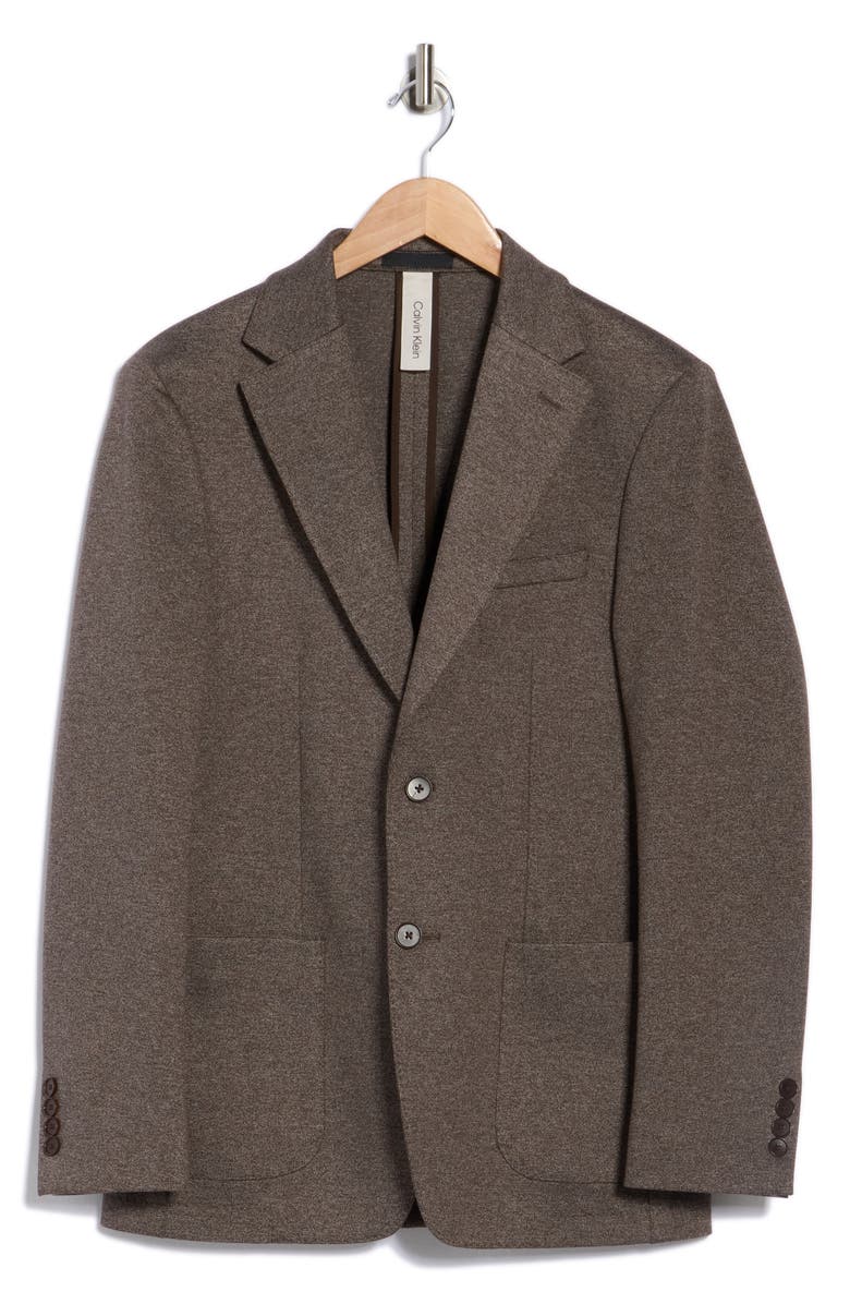 Calvin Klein Notch Lapel Sport Coat, Alternate, color, Brown/ White