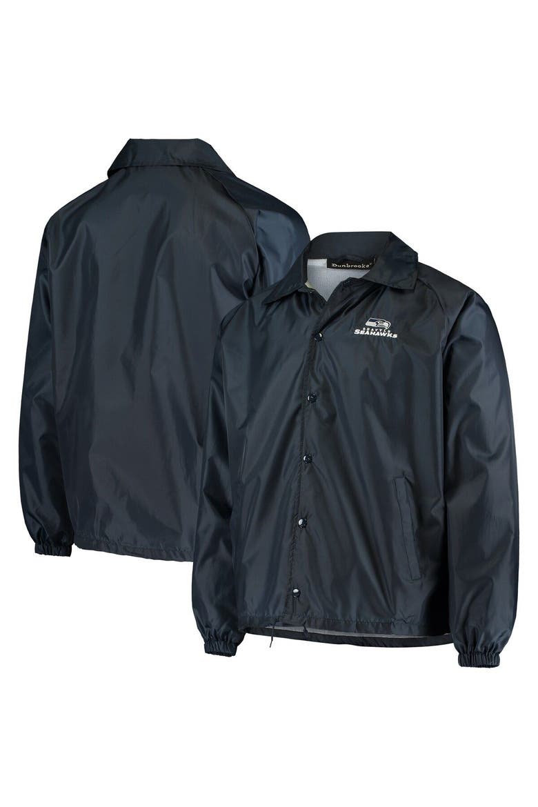 Men's College Navy Seattle Seahawks Coaches Classic Raglan Full-Snap Windbreaker Jacket, Alternate, color, Navy