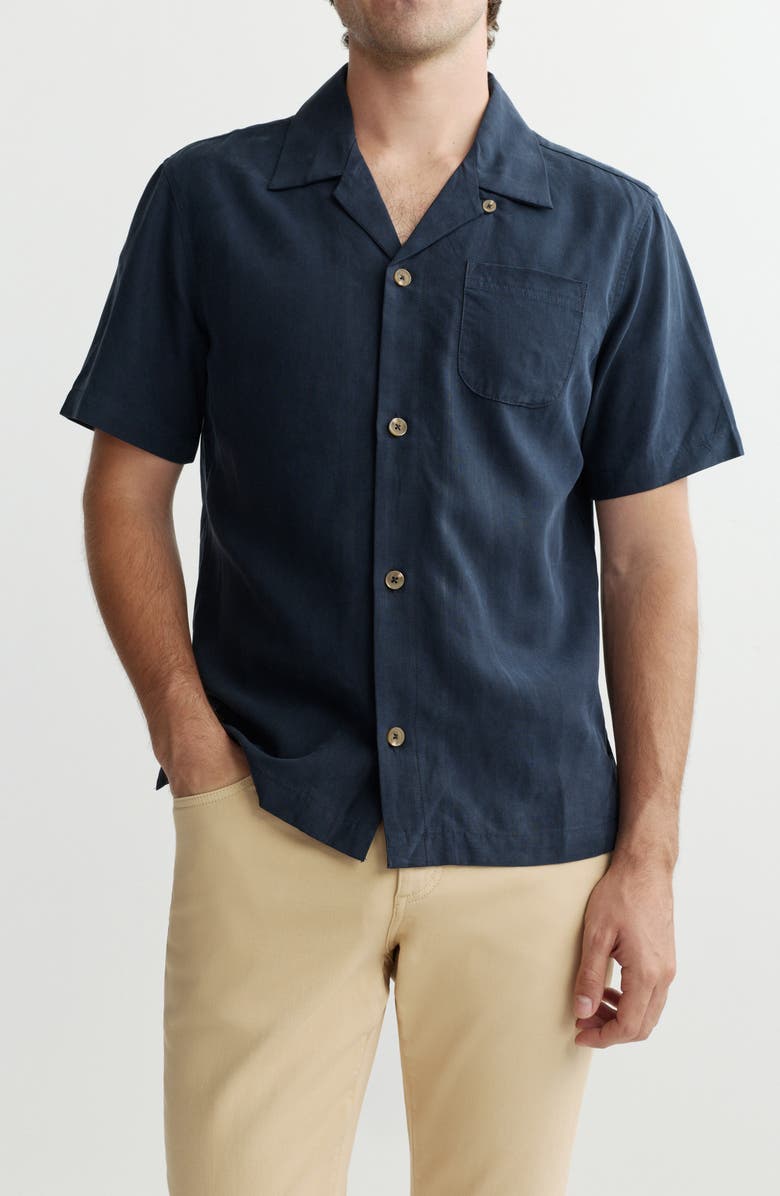 DL1961 Hugh Relaxed Fit Camp Shirt, Main, color, Nautical