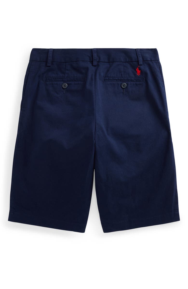 Polo Ralph Lauren Kids' Flat Front Cotton Twill Chino Shorts, Alternate, color, Navy