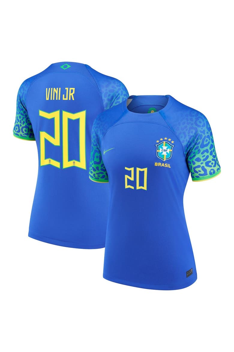 Women's Nike Vinicius Junior Blue Brazil National Team 2022/23 Replica Away Jersey, Alternate, color, Blue