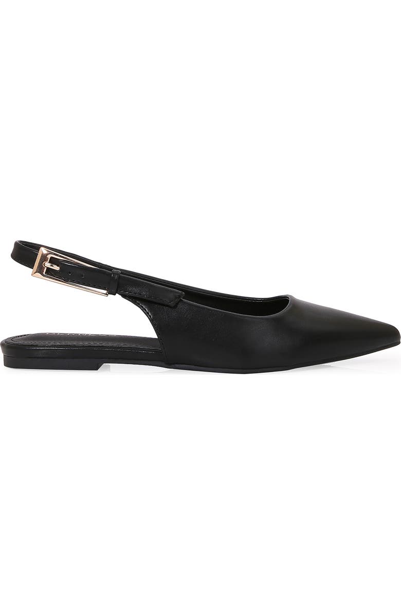 BERNESS Caitriona Pointed Toe Slingback Flat, Alternate, color, Black Lea
