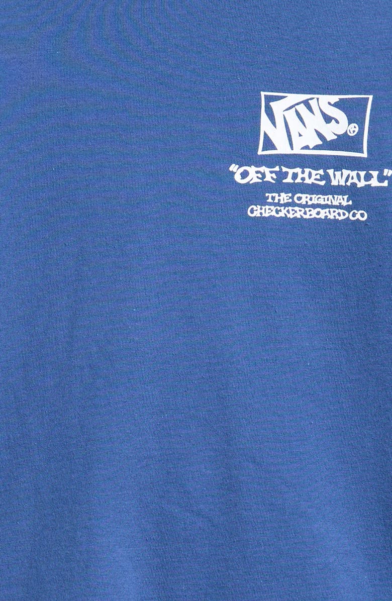 Vans Kids' Checker Bones Long Sleeve Graphic T-Shirt, Alternate, color, True Navy