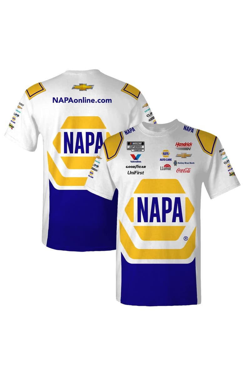 HENDRICK MOTORSPORTS TEAM COLLECTION Men's Hendrick Motorsports Team Collection White Chase Elliott NAPA Uniform T-Shirt, Alternate, color, White