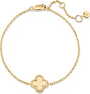 DEVATA Clover Chain Bracelet in Gold Plated Sterling Silver