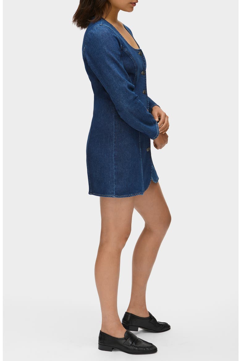 Pax Denim Minidress, Alternate, color, MID BLUE