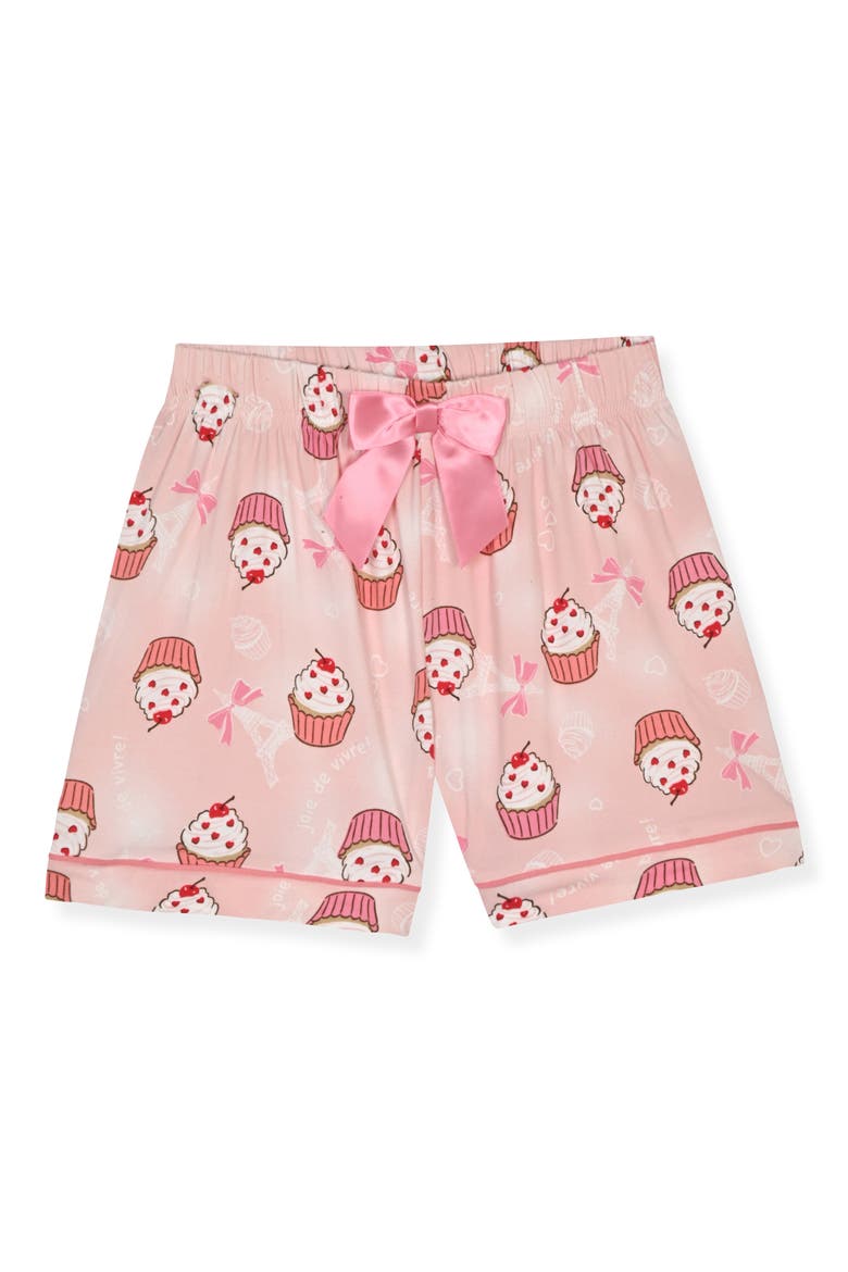 Two-Piece Short Pajamas & Headband Set, Alternate, color, PINK