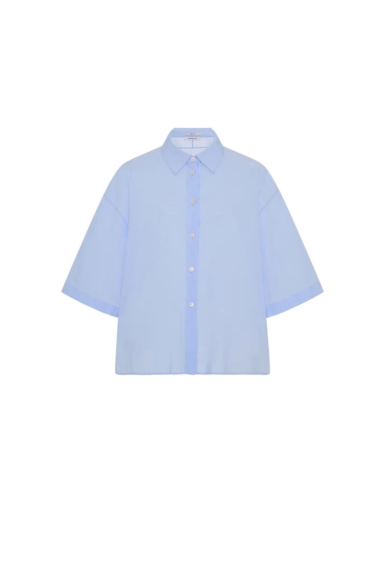 Voile Short Sleeve Shirt, Alternate, color, Sky