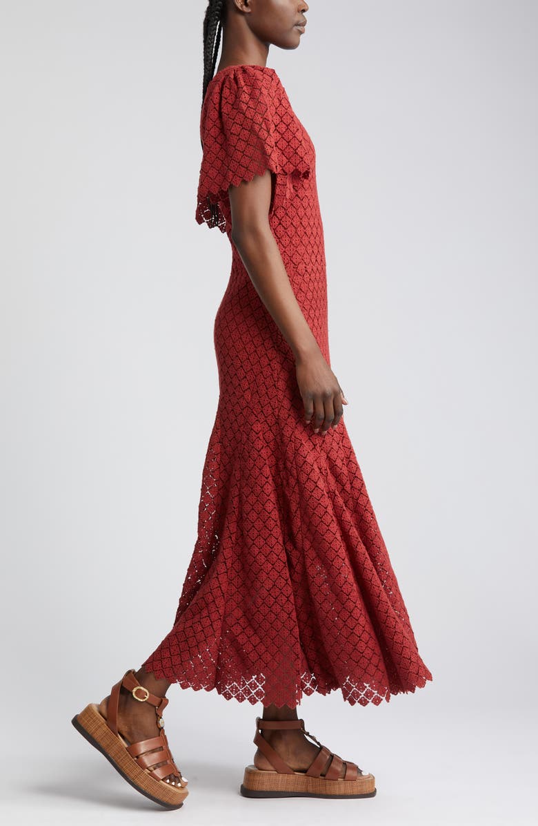 THE GREAT. The Harmony Cotton Lace Dress, Alternate, color, 