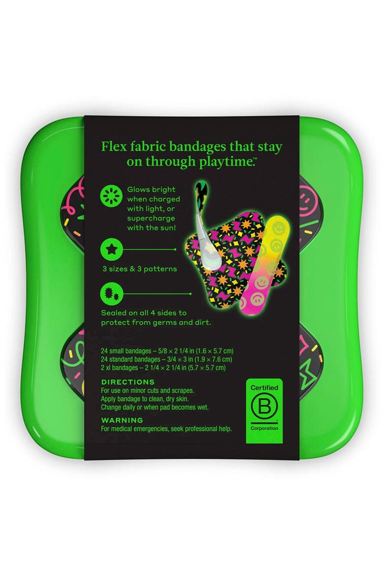 Glow Party Flex Fabric Bandages, Alternate, color, BLACK
