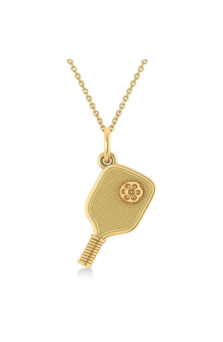 ALLUREZ Large Pickleball Paddle Pendant Necklace 14k, Main, color, Yellow Gold