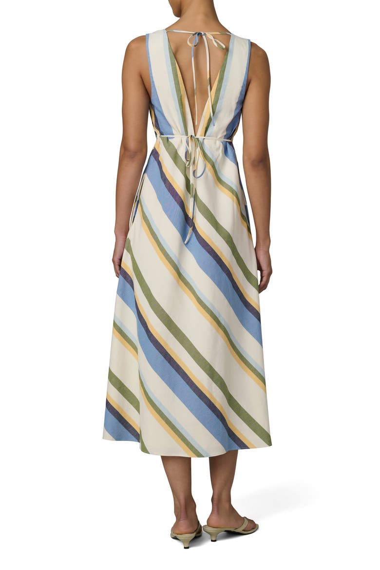 The Joni Stripe Cotton Blend Midi Dress, Alternate, color, AZURE VARIEGATED STRIPE
