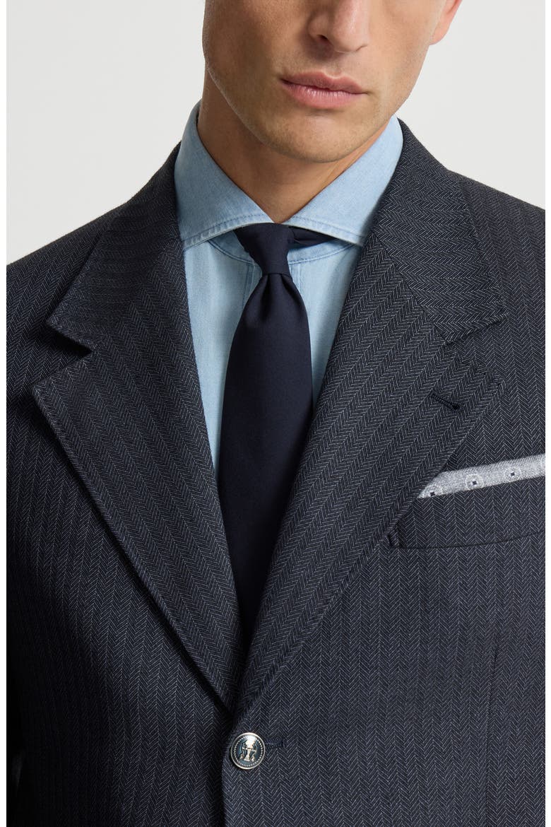 Virgin wool tie, Alternate, color, Blue