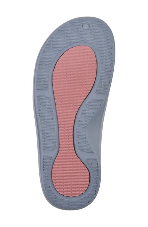 Cliffs By White Mountain Rip Foam Slide Sandal In Light Blue Floral Print