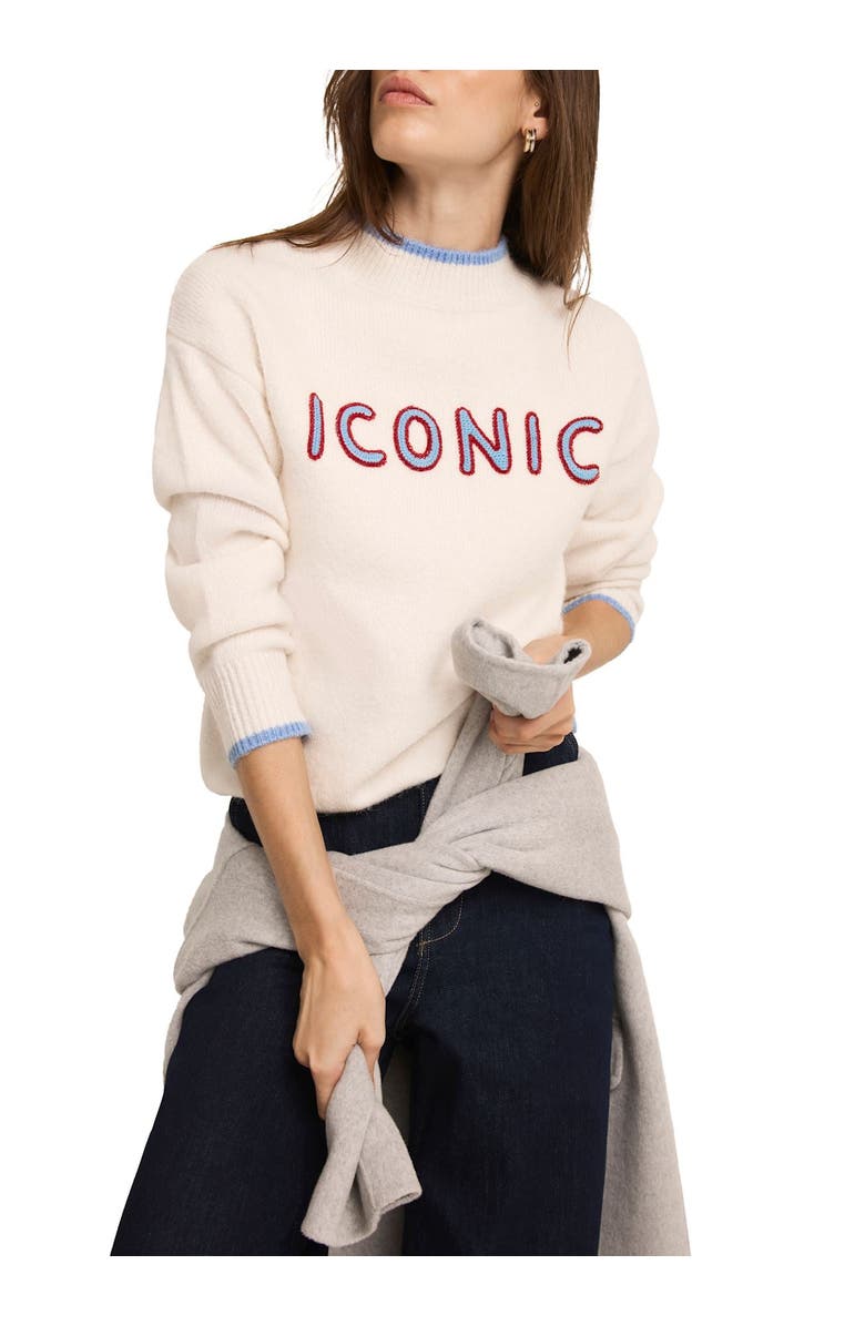 MINT VELVET Iconic Embroidered Knit  Sweater, Main, color, Cream